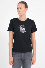 T-Shirt mit Hunde-Print in Black