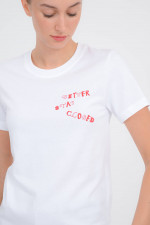 T-Shirt BETTER STAY CLOSED in Weiß