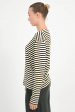 Gestreiftes Langarmshirt in Grün/Weiß