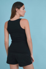 Baumwolle Tank Top in Schwarz