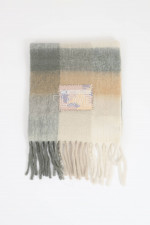 Schal mit WÖRTHERSEE LOVE Patch in Grau/Camel
