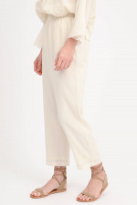 Cropped Hose LUX in Elfenbein