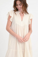 Kleid TERRIFIC mit Volants in Creme