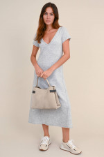 Midi Strickkleid in Hellgrau