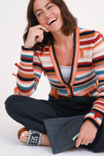 Strickjacke mit Streifen in Multicolor