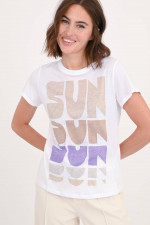 T-Shirt SUN SUN SUN in Weiß/Multicolor
