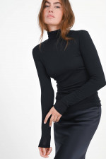 Turtleneck mit transparenter Optik in Pure Black