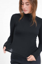 Turtleneck mit transparenter Optik in Pure Black