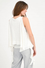 Top mit Volants in Natur