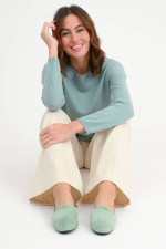 Samt-Loafer in hellem Mint