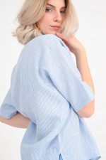 Bluse MELANIAALF in Blau/Weiß gestreift
