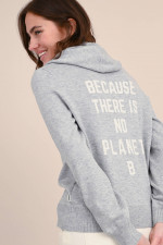 Hoodie mit Schriftzug in Grau