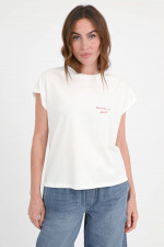  T-Shirt NAMUR mit NO PLANET B Stickerei in Weiß