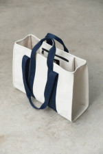 Strandtasche BEACHALF in Off-White/Dunkelblau