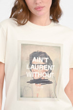 T-Shirt AIN'T LAURENT WITHOUT in Natur