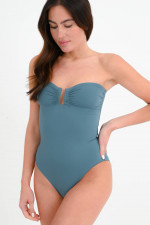Bandeau-Badeanzug CASSIOPEE in Graublau