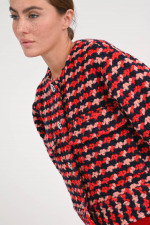 Tweedjacke mit Glitzerknöpfen in Rot/Blau