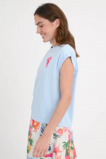 Boxy T-Shirt HOBSTER in Hellblau