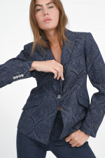 Jacquard Blazer in Denim