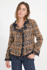 Tweed Blazer mit Stick-Details in Multicolor