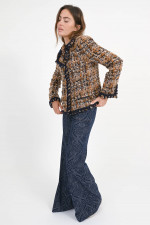 Tweed Blazer mit Stick-Details in Multicolor