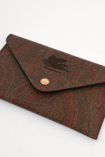 Clutch mit Paisley Print in Braun