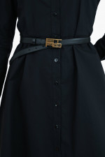 Ledergürtel mit Logo-Schnalle in Schwarz