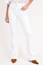 Jeans mit Paisley-Stickerei in Weiß