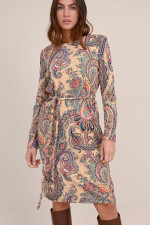 Kleid mit Allover Paisley Muster in Multicolor