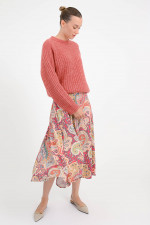 Midirock mit Paisleymuster in Multicolor
