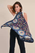 Seidentuch mit Allover Muster in Multicolor