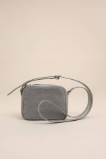 Crossbody Tasche mit Glitzer-Effekt in Silber