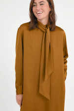 Midi-Kleid mit Schluppendetail in Bronze