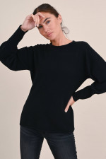 Woll-Mix Pullover in Schwarz