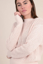 Grobstrick Pullover in zartem Rosa