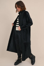 Lammleder Wendemantel MARLENE in Schwarz