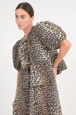 Bluse mit Animal-Print in Braun/Schwarz