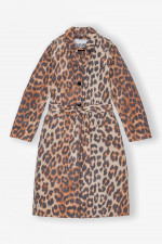 Mantel mit Leoparden Print in Braun