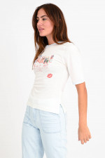 T-Shirt GANNI mit Frontprint in Off-White