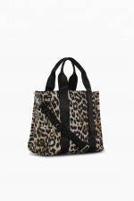 Tasche LEO mit Print in Schwarz/Braun