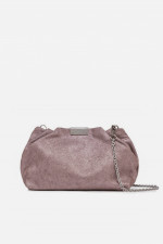 Glitzernde Wildledertasche PERLA in Mauve