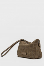 Kroko-Velourleder-Pouch NORA in Daino