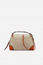 Kleine Tasche ALIFA in Natur/Orange