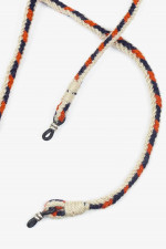 Brillenband in Beige/Navy/Orange