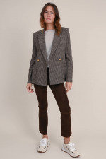 Wollmix Blazer in Braun/Beige gemustert