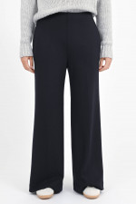 Weite Wollhose in Navy