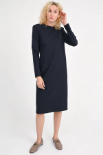 Kleid aus Viskose-Mix in Navy