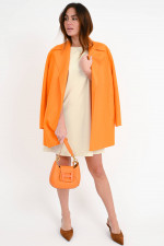 Mantel aus Schurwolle in Orange