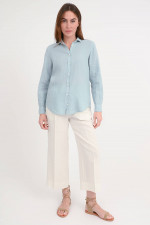 Leinenbluse CORAZON in Aqua