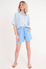 Leinenshorts SABINE in Hellblau